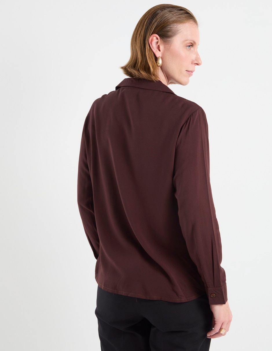 Blusa camisera manga larga para mujer 2
