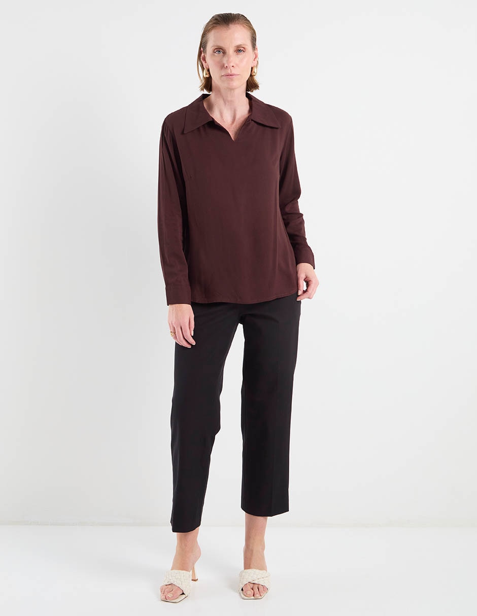 Blusa camisera manga larga para mujer 3