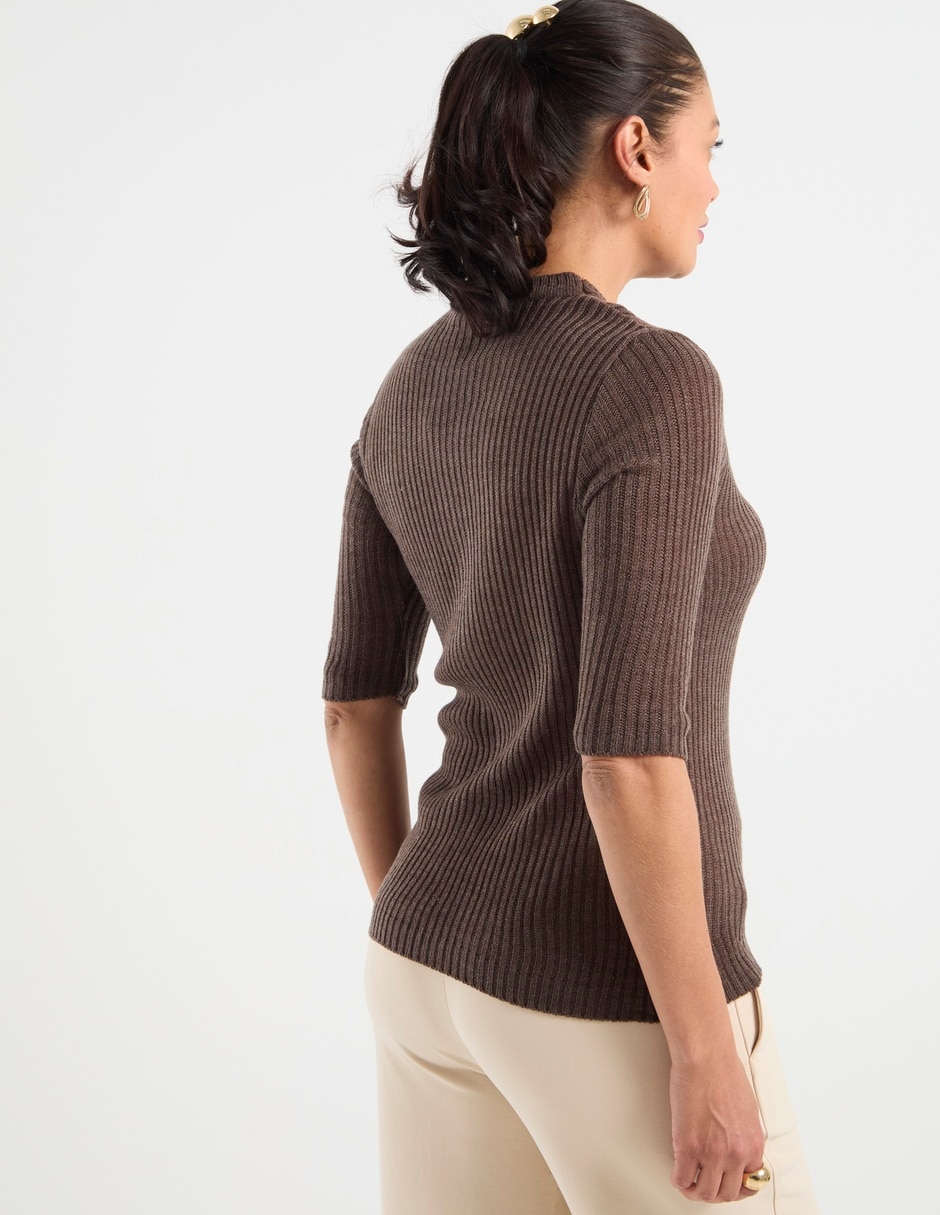 Playera manga 3/4 cuello redondo para mujer 2