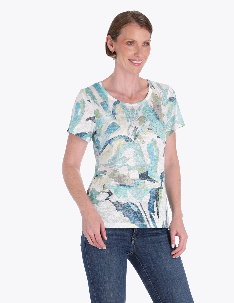 Blusa manga corta para mujer