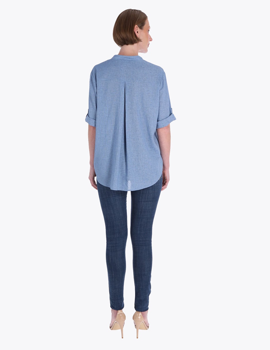 Blusa túnica manga al codo para mujer 2