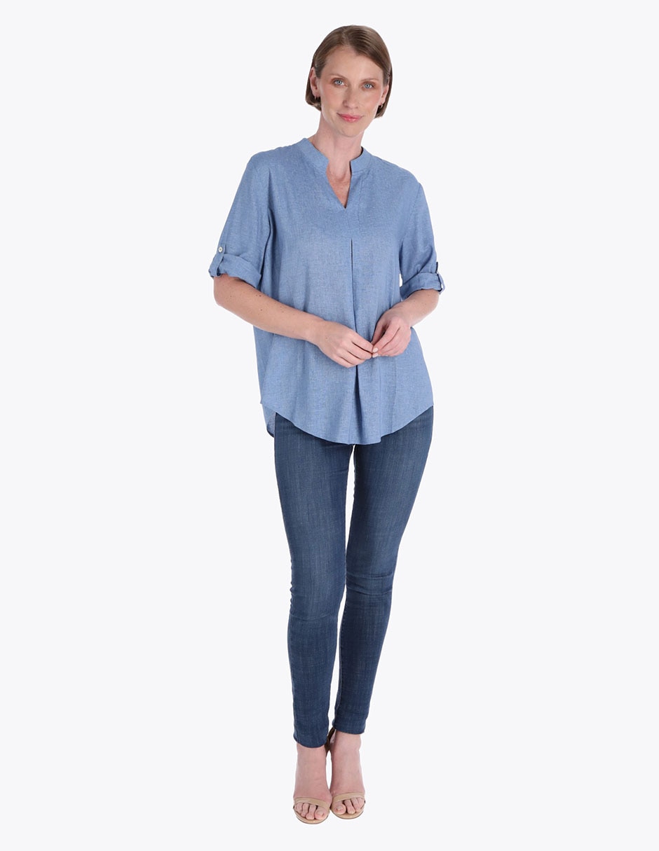 Blusa túnica manga al codo para mujer 3