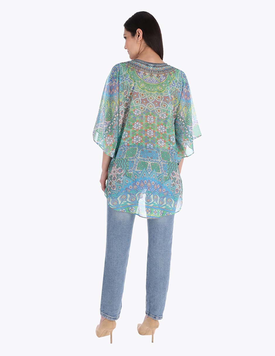 Blusa túnica manga 3/4 para mujer 2