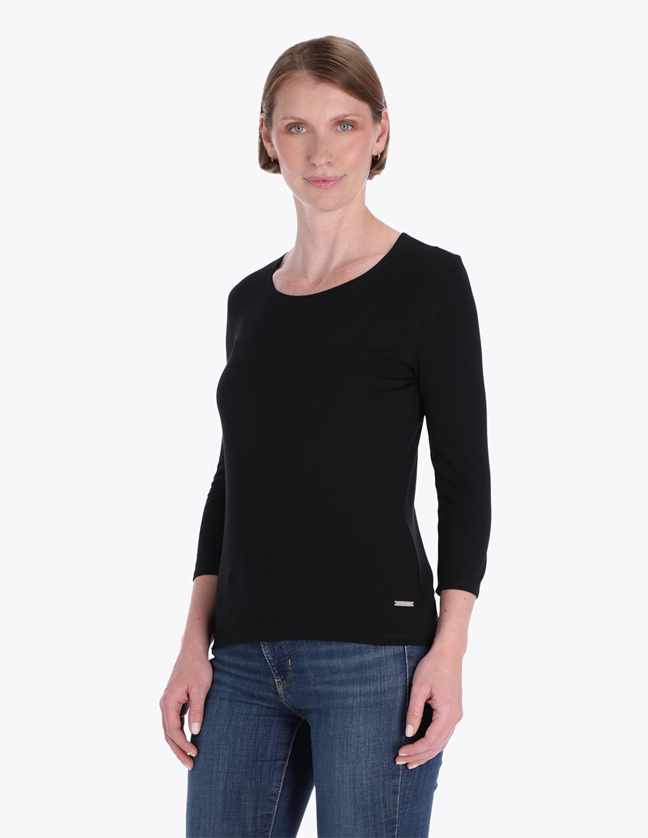 BLUSA CHARME 497773C26 LISO, 38, NEGRO