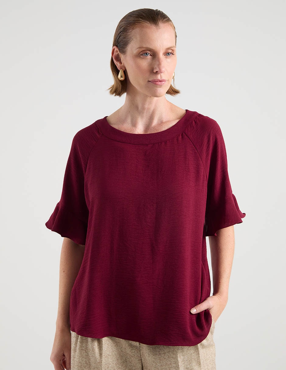 Blusa manga al codo para mujer