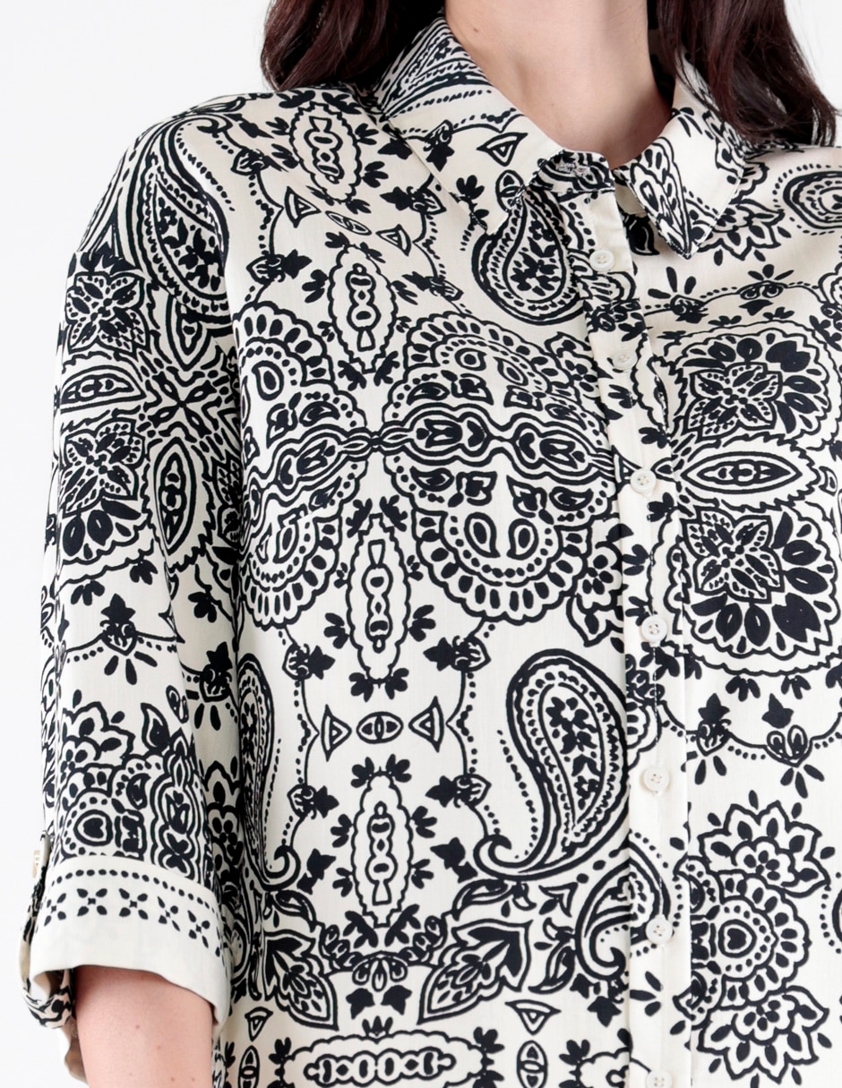Blusa camisera manga 3/4 para mujer 4