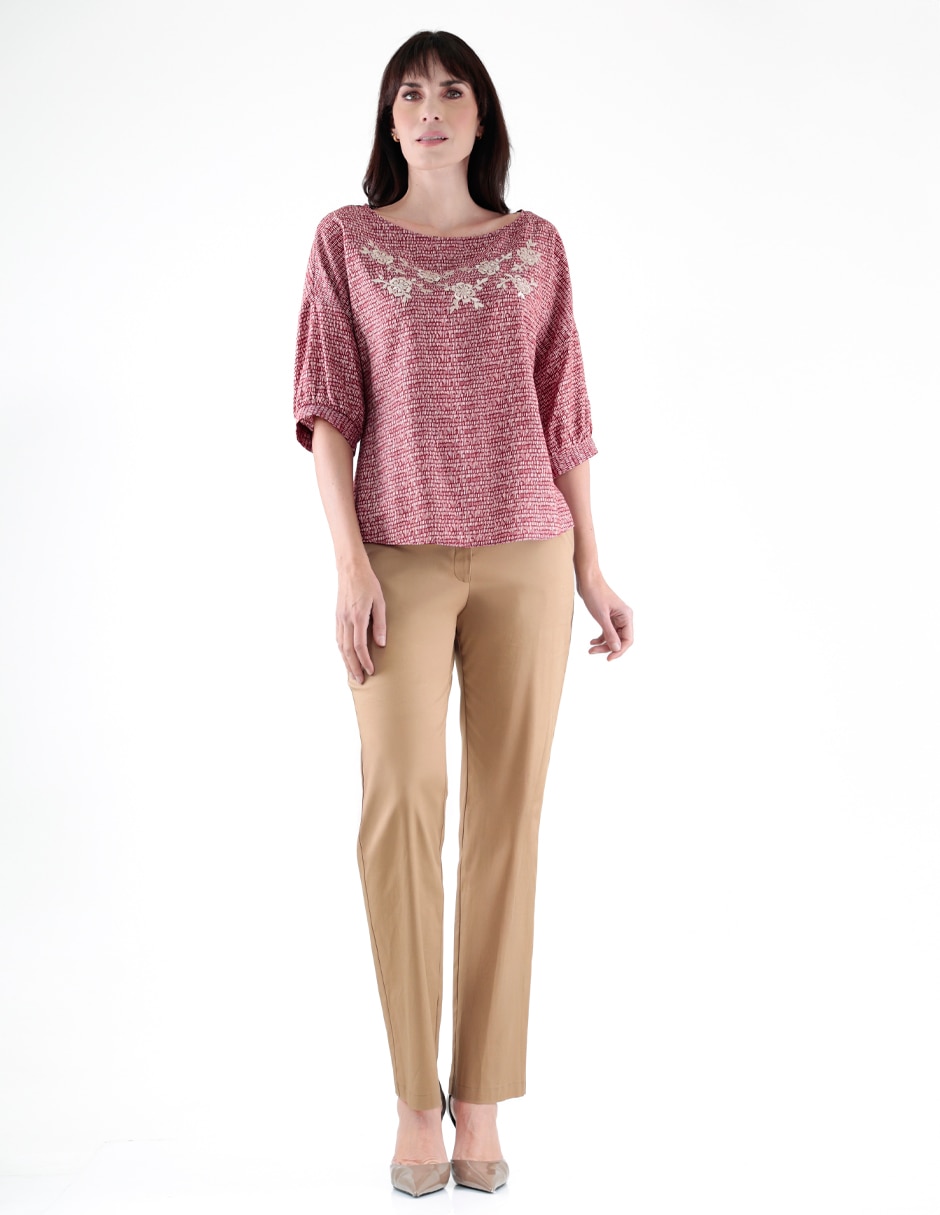 Blusa manga al codo para mujer 3