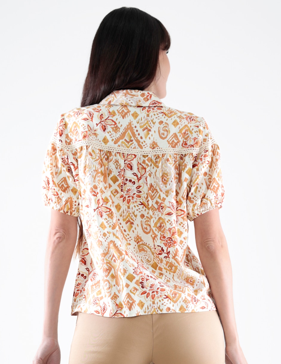 Blusa camisera manga corta para mujer 2