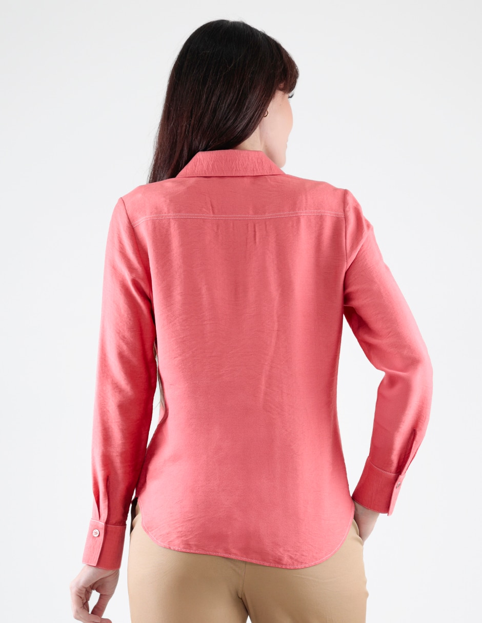 Blusa camisera manga larga para mujer 2