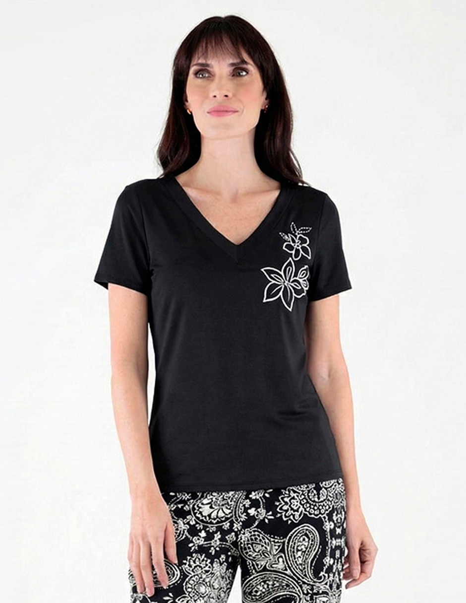 Blusa manga corta para mujer
