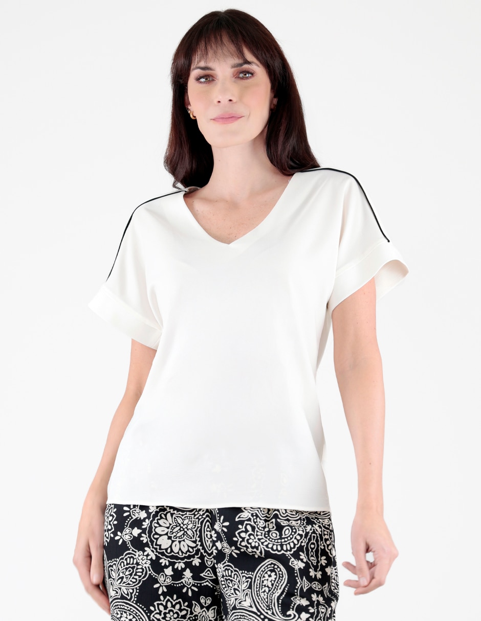 Blusa manga corta para mujer