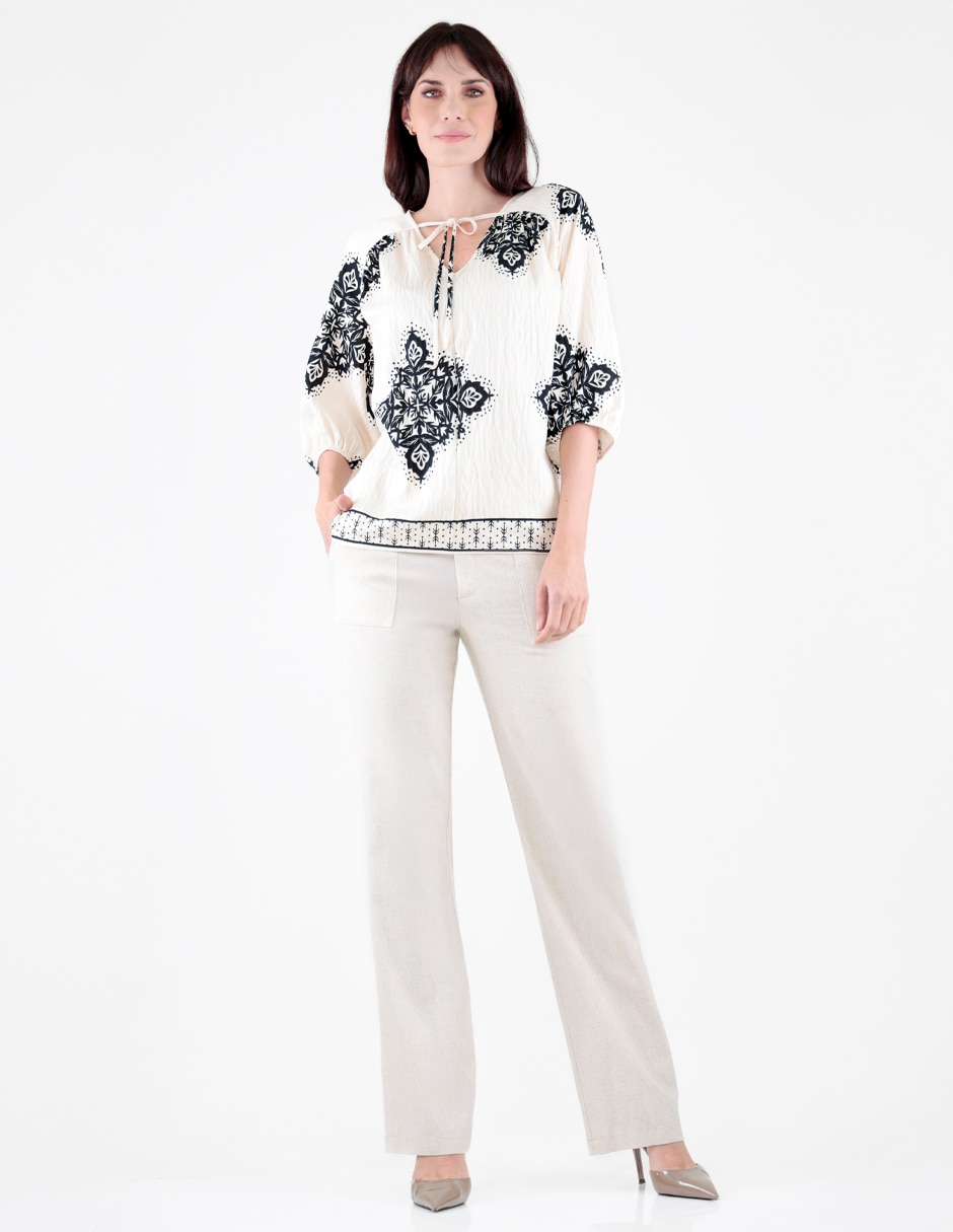 Blusa manga al codo para mujer 3