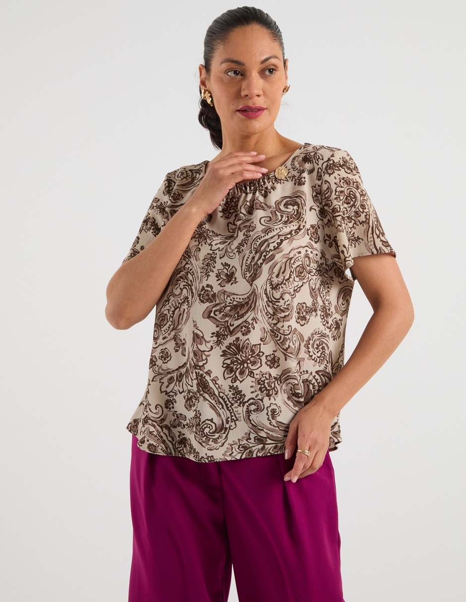Blusa manga corta para mujer