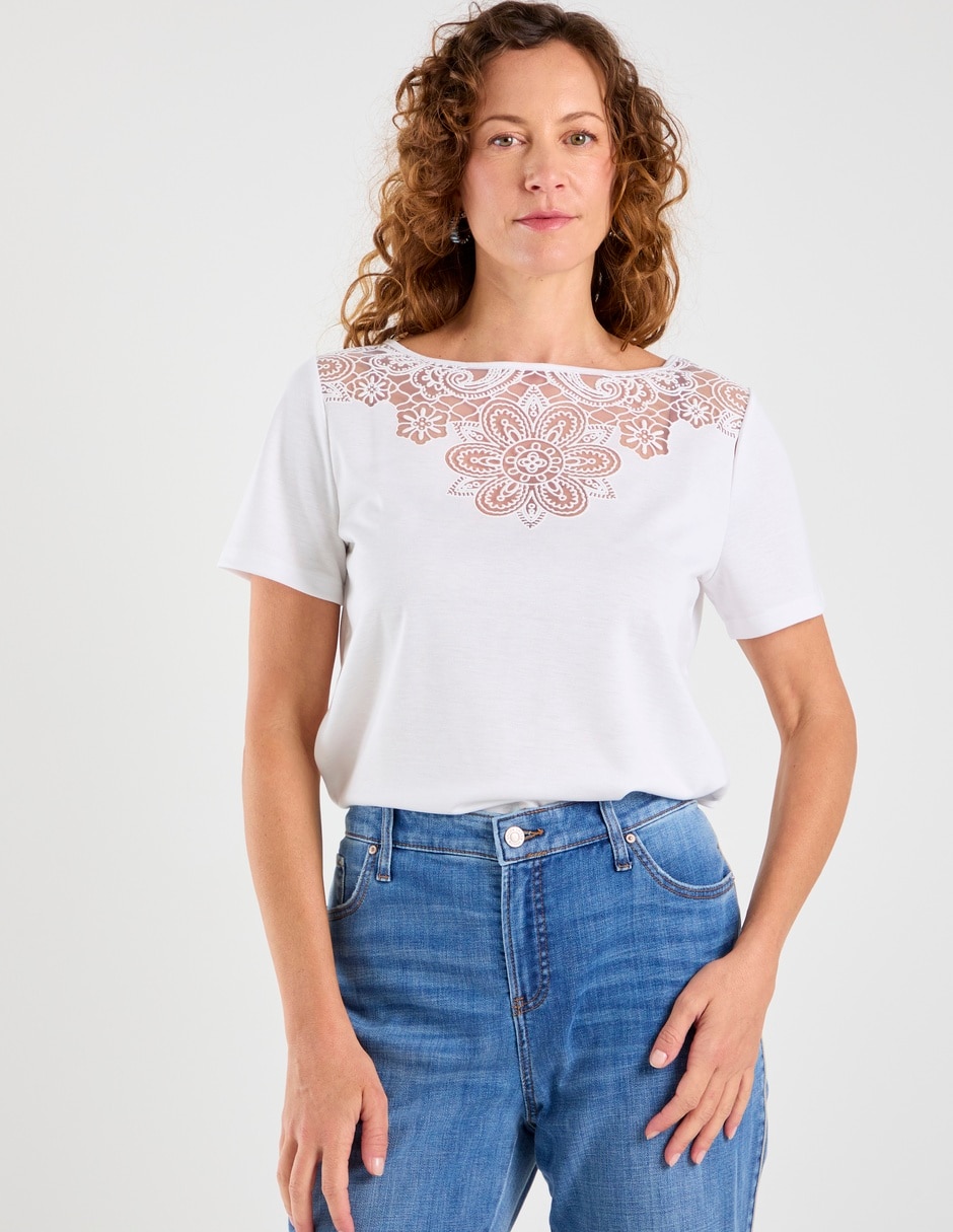 Blusa manga corta para mujer