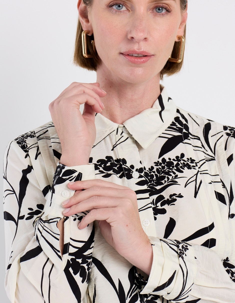 Blusa camisera manga larga para mujer 5