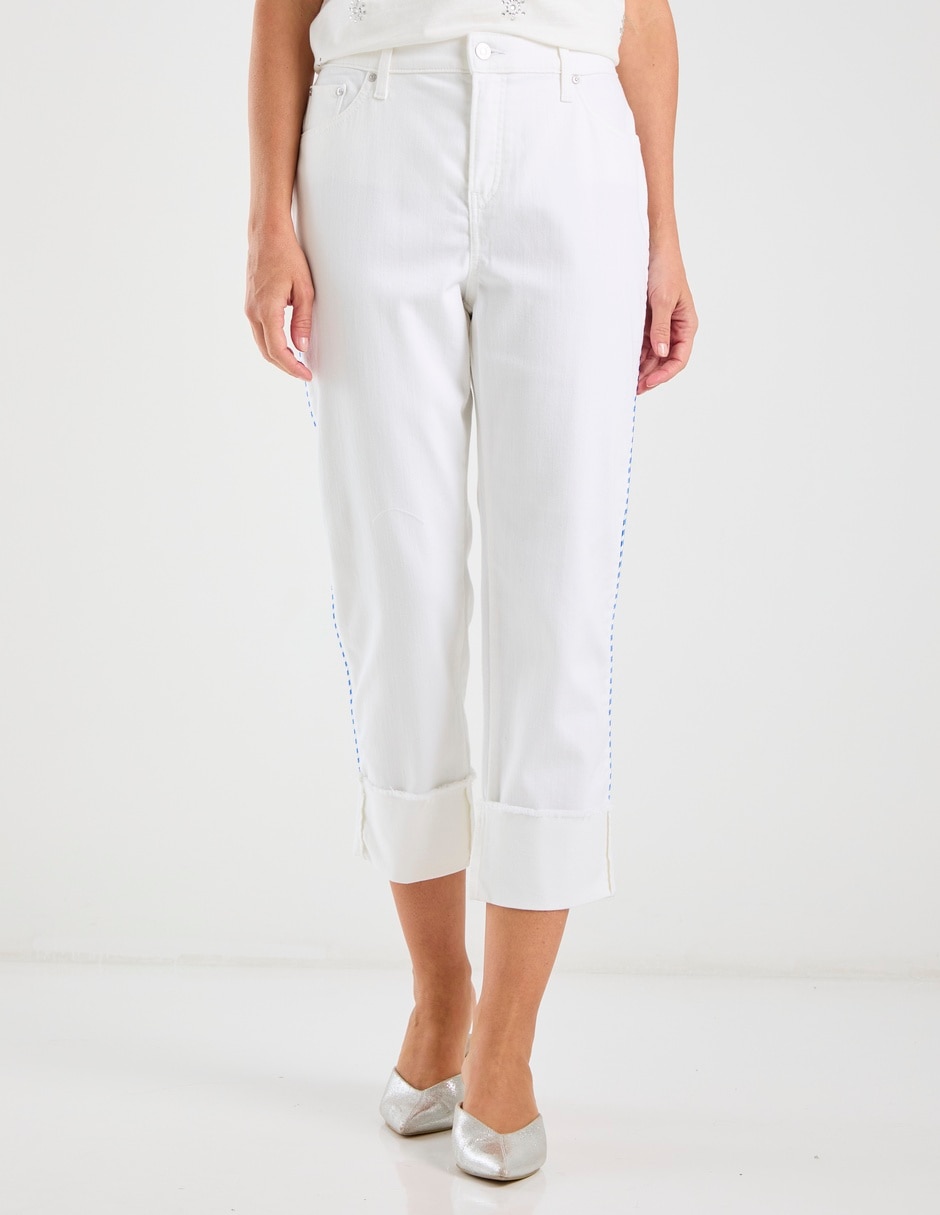 Jeans straight cintura baja para mujer
