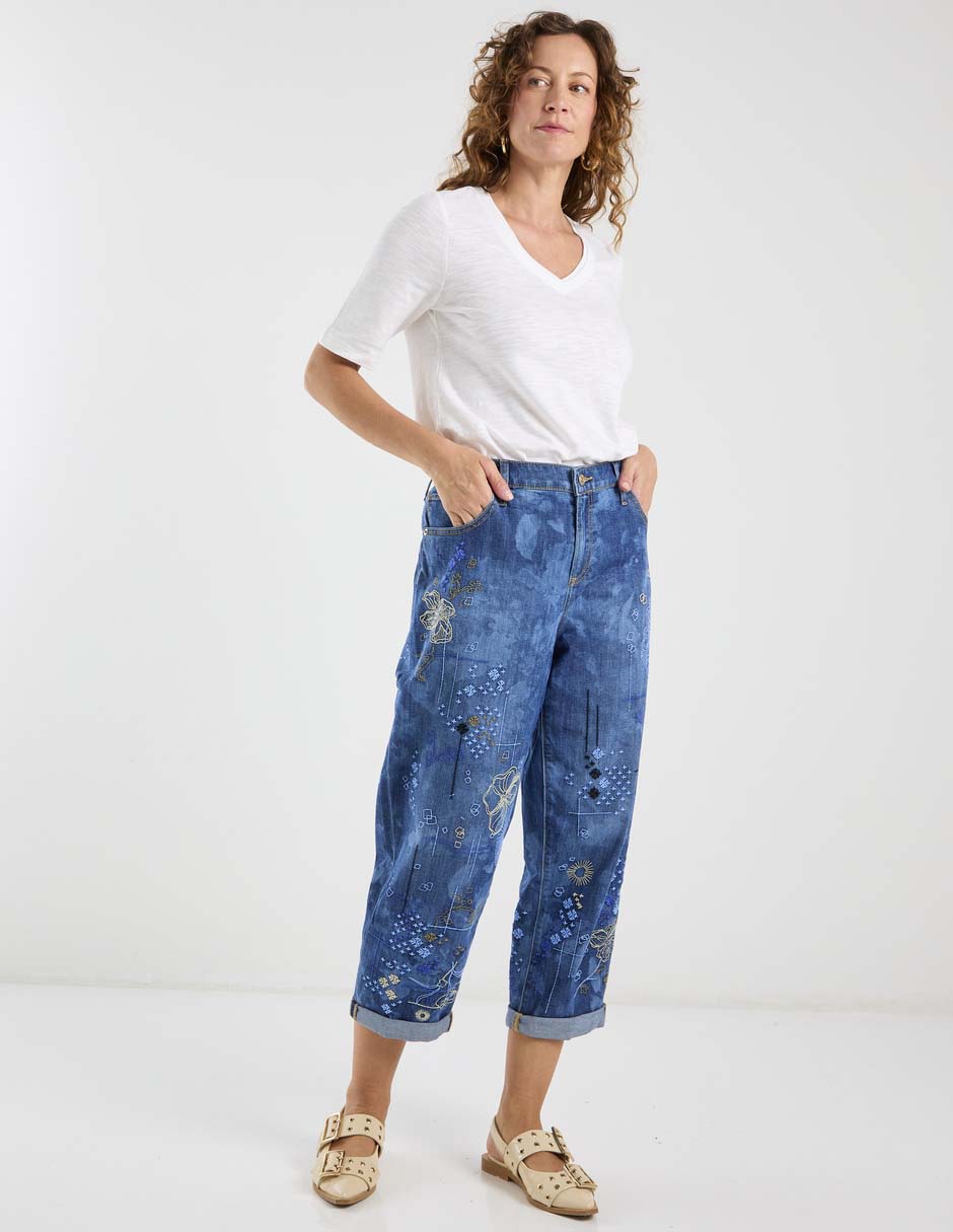 Jeans relaxed boyfriend cintura baja para mujer 2