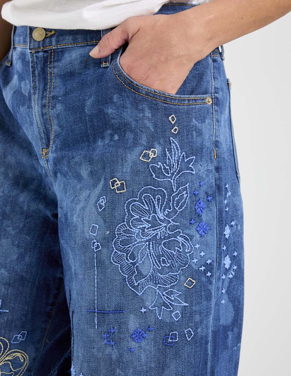 Jeans relaxed boyfriend cintura baja para mujer 4