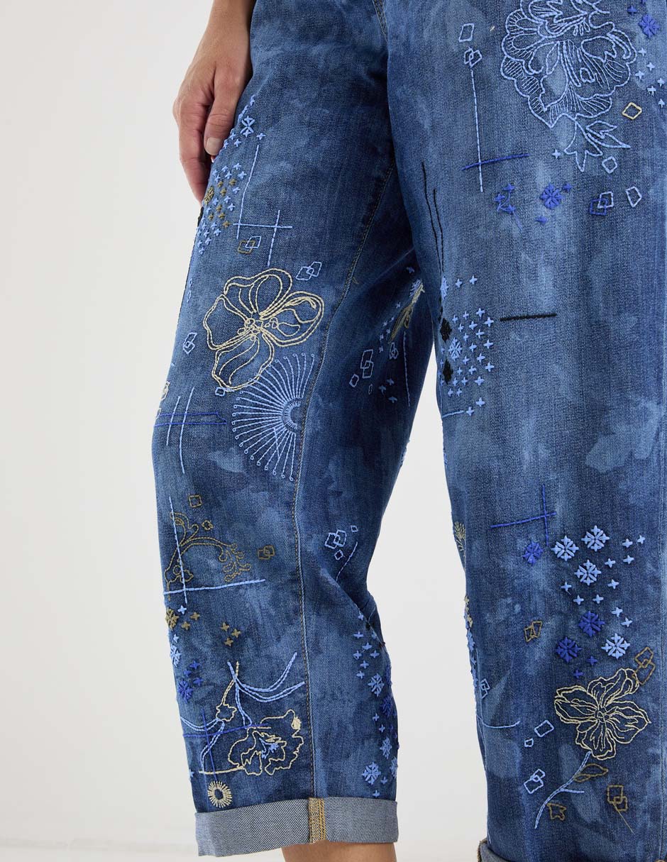 Jeans relaxed boyfriend cintura baja para mujer 5