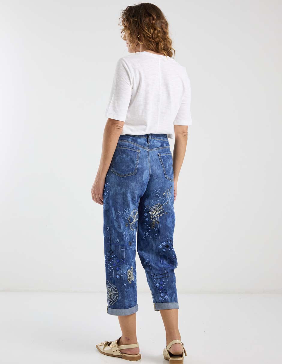 Jeans relaxed boyfriend cintura baja para mujer 6