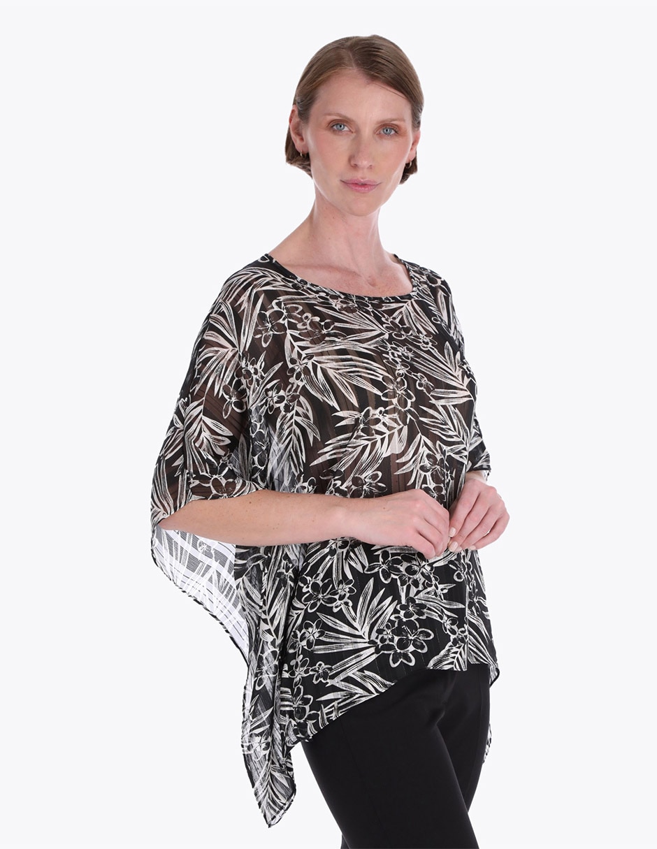 Blusa túnica manga corta para mujer