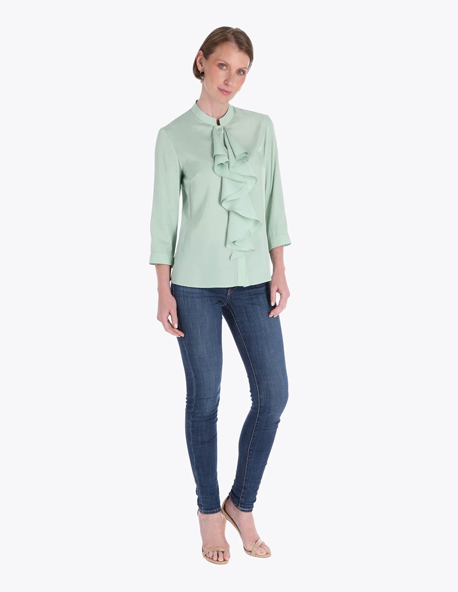 Blusa camisera manga 3/4 para mujer 3