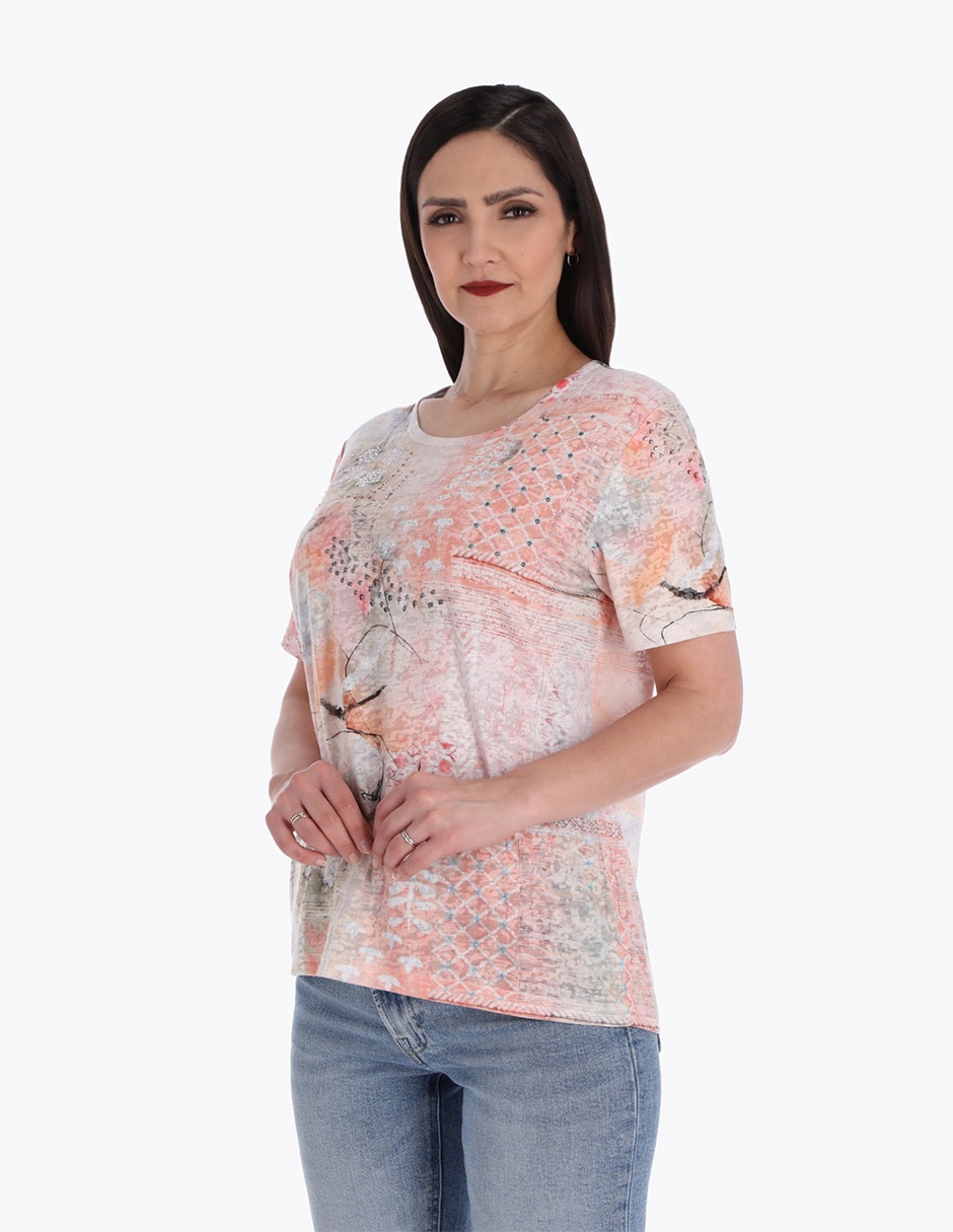 Blusa manga corta para mujer