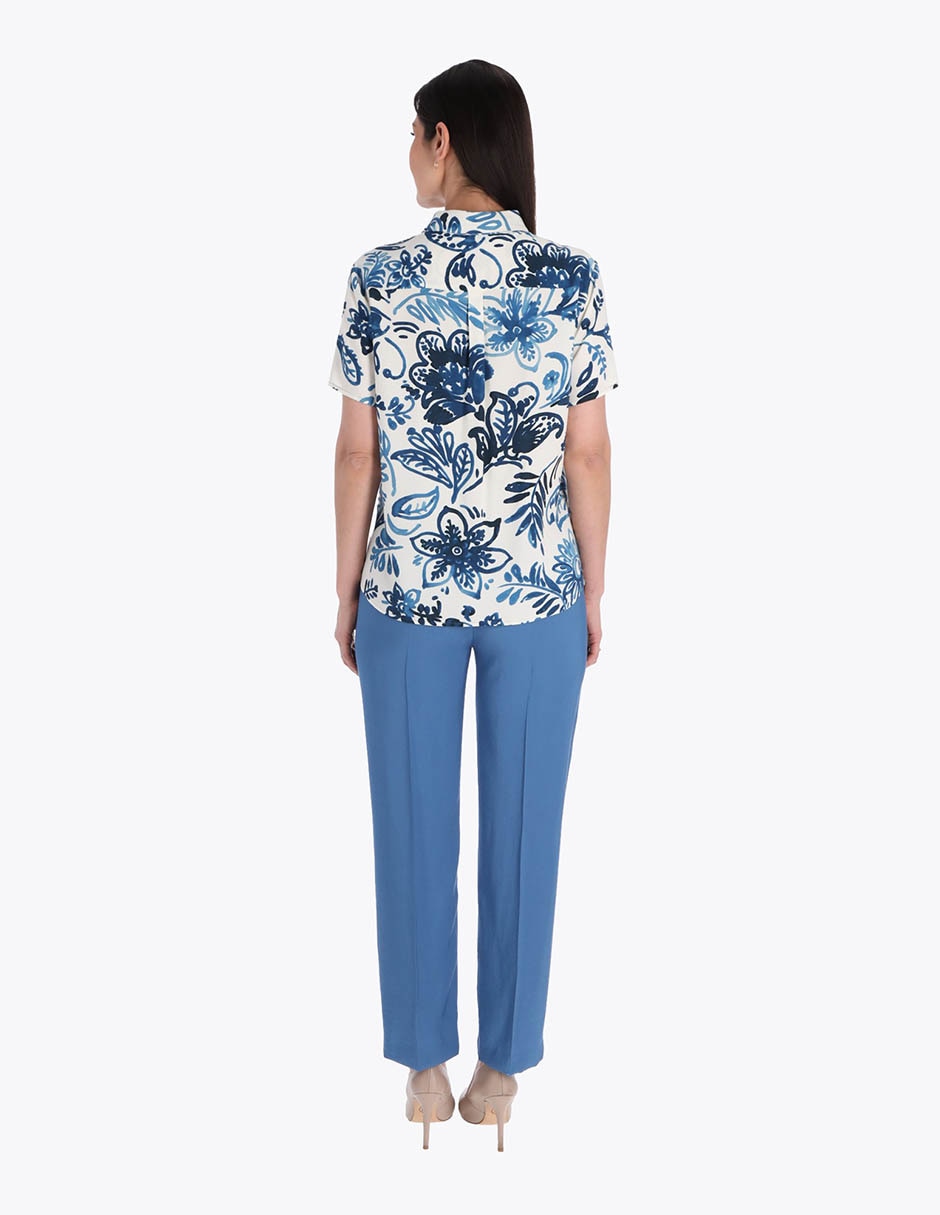 Blusa camisera manga corta para mujer 2