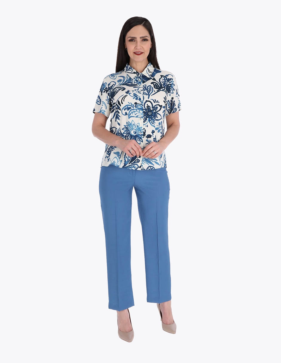 Blusa camisera manga corta para mujer 3