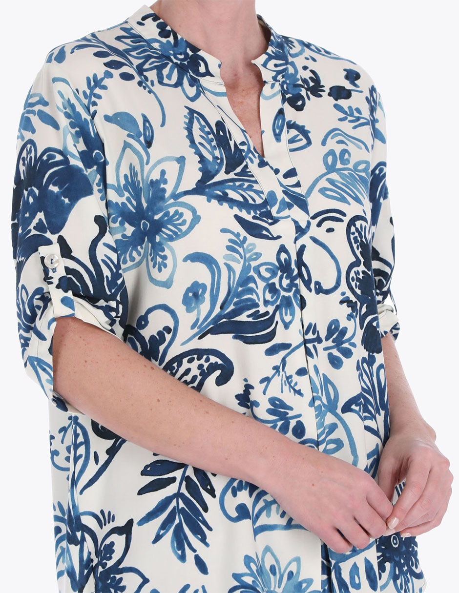 Blusa túnica manga al codo para mujer 4