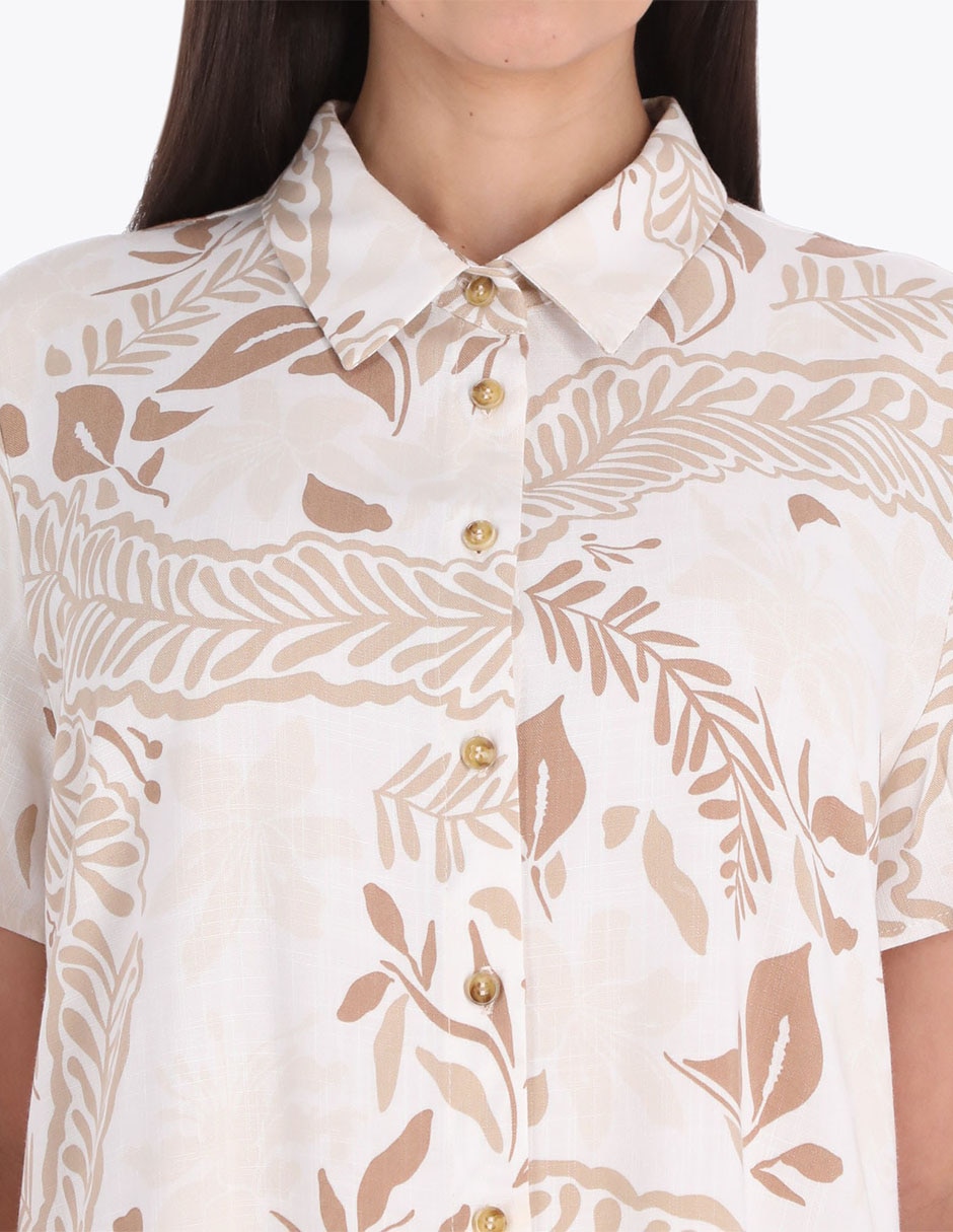 Blusa camisera manga corta para mujer 4