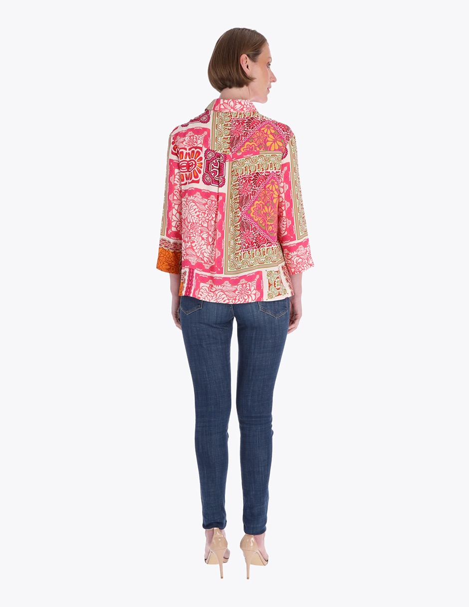 Blusa camisera manga 3/4 para mujer 2