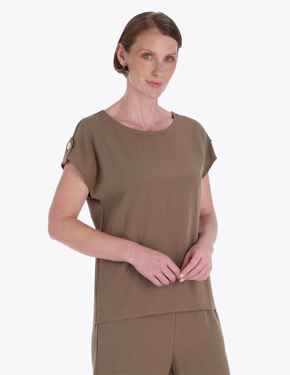 Blusa manga corta para mujer