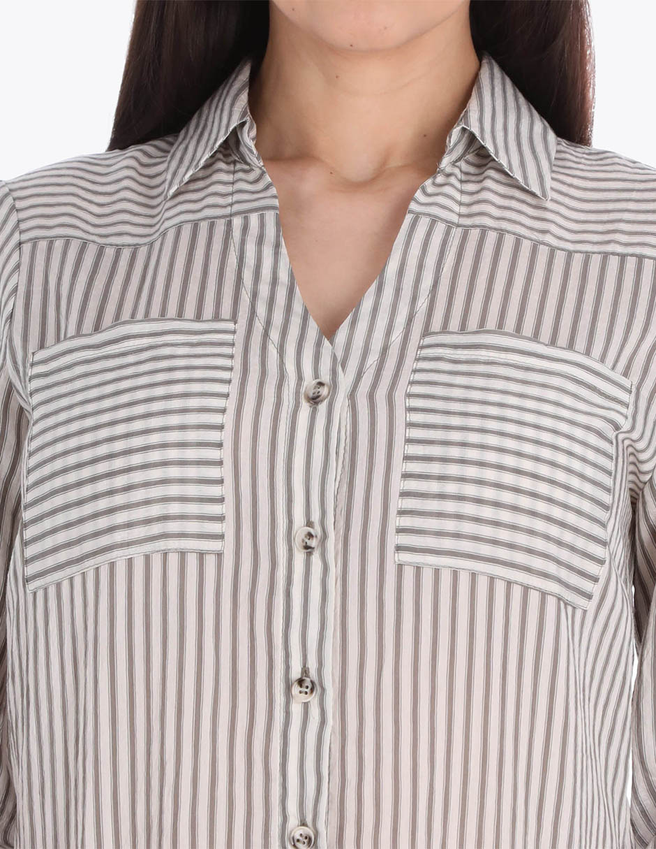 Blusa camisera manga 3/4 para mujer 4
