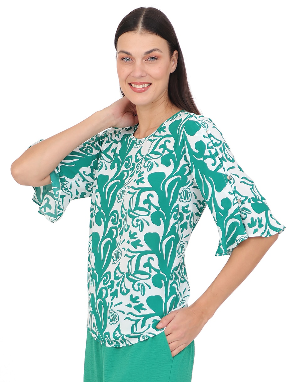 Blusa manga al codo para mujer 3