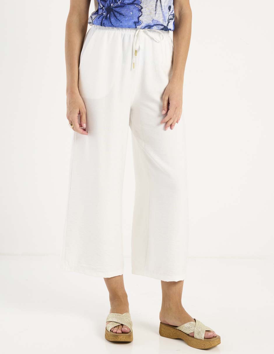Pantalón capri amplio para mujer
