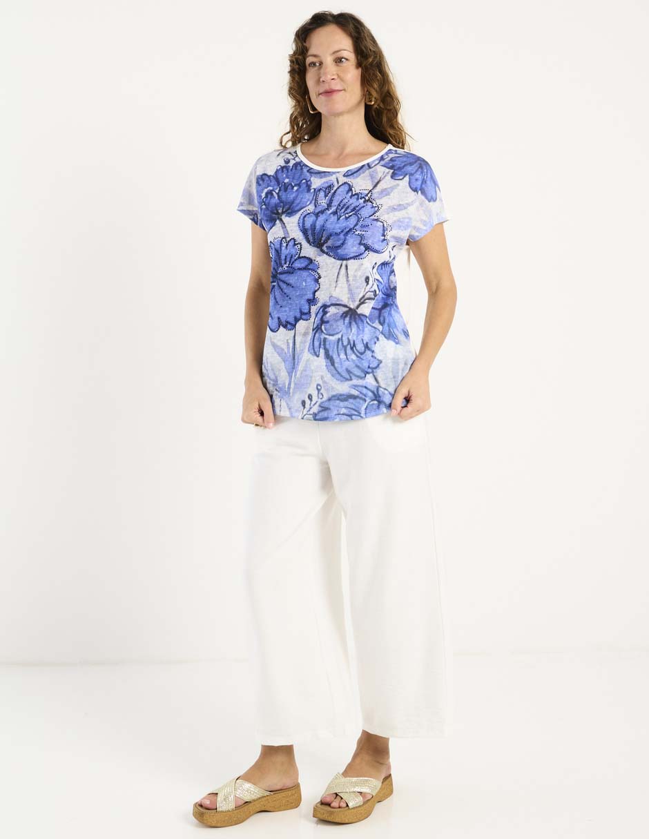 Pantalón capri amplio para mujer 7