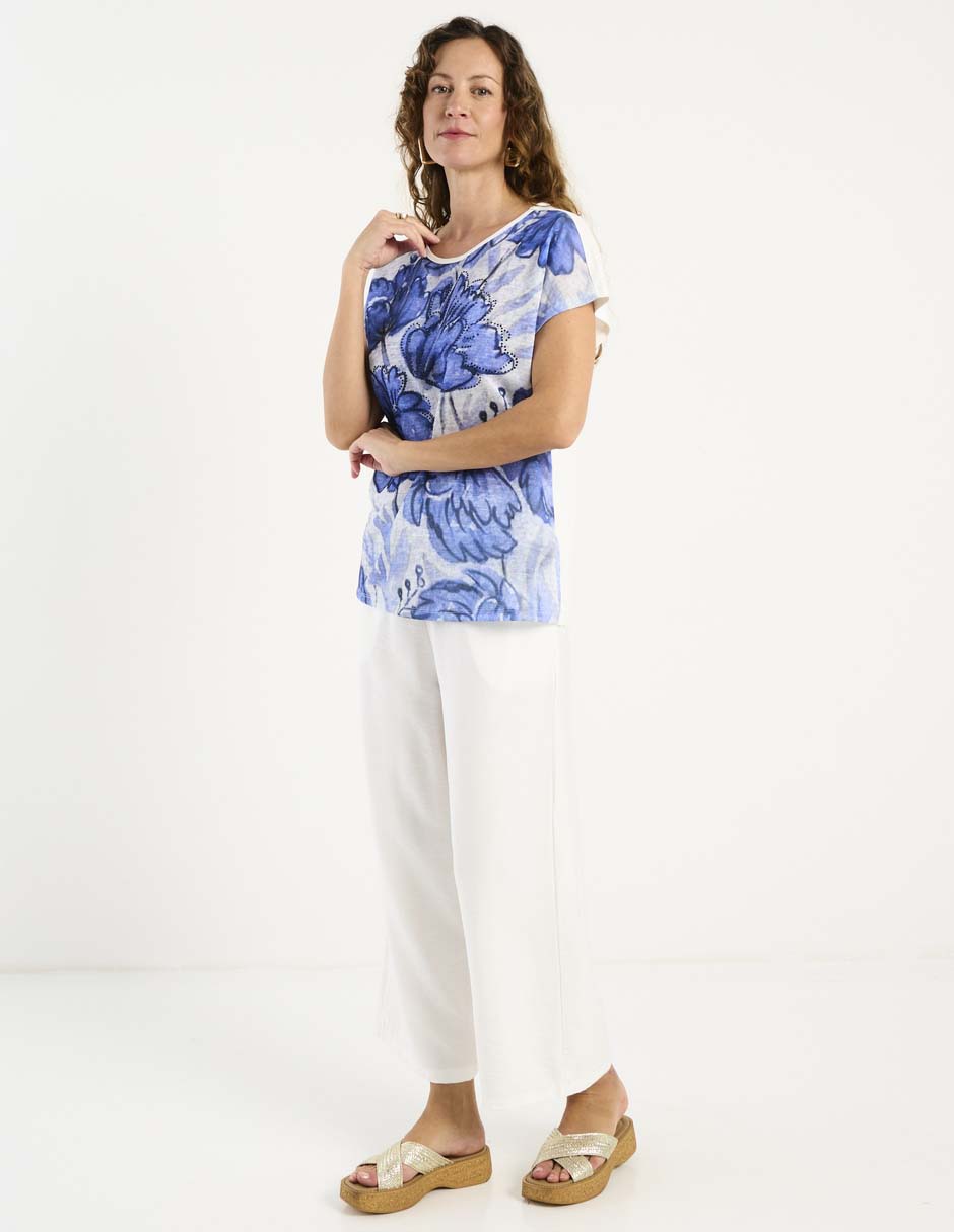 Pantalón capri amplio para mujer 8