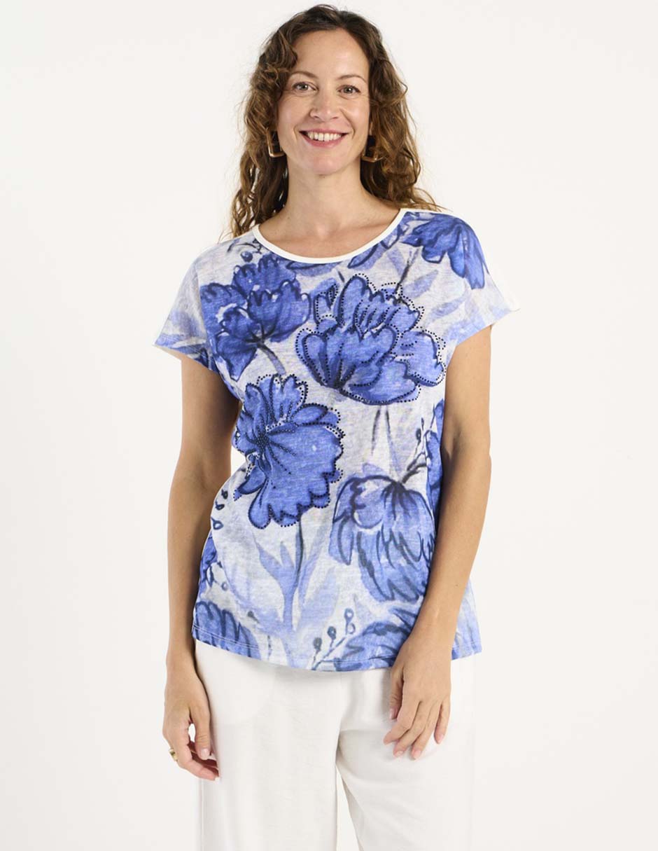 Blusa manga corta para mujer