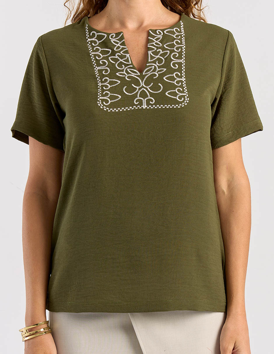 Blusa manga corta para mujer 7