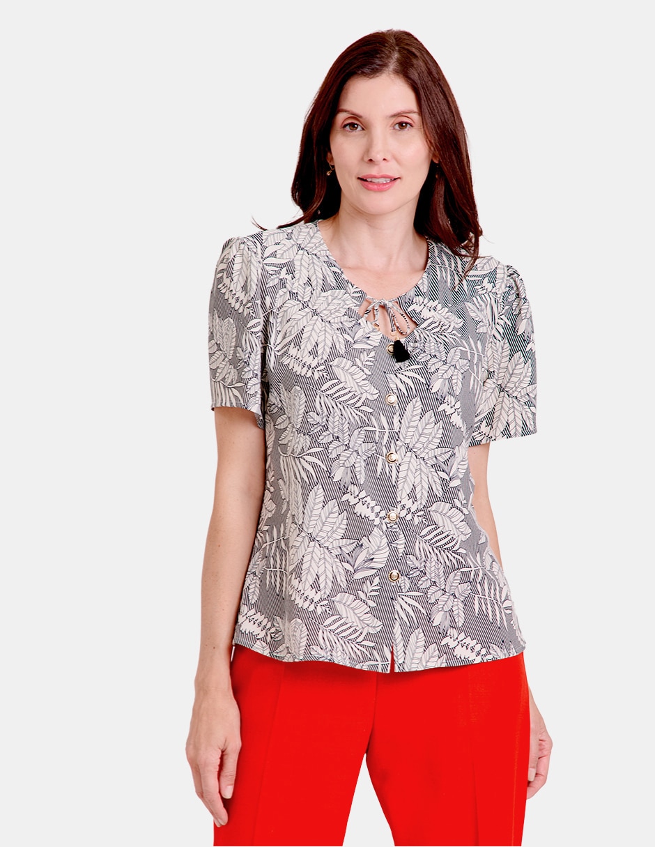 Blusa manga corta para mujer