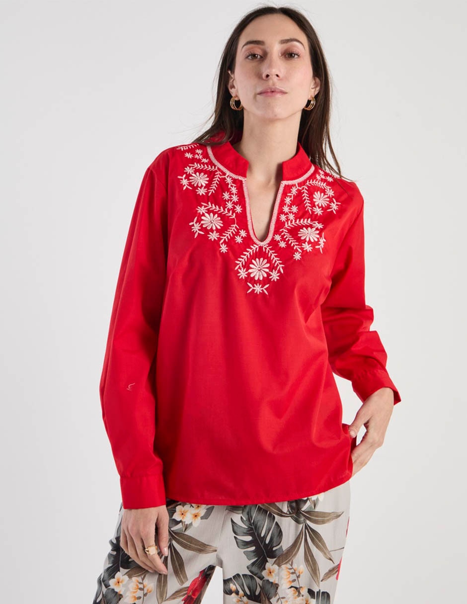 Blusa manga larga para mujer