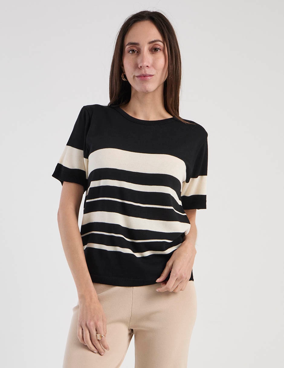 Playera manga corta cuello redondo para mujer 2