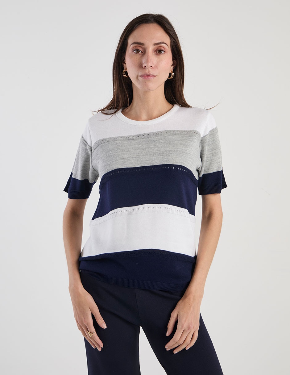 Playera manga corta cuello redondo para mujer 2