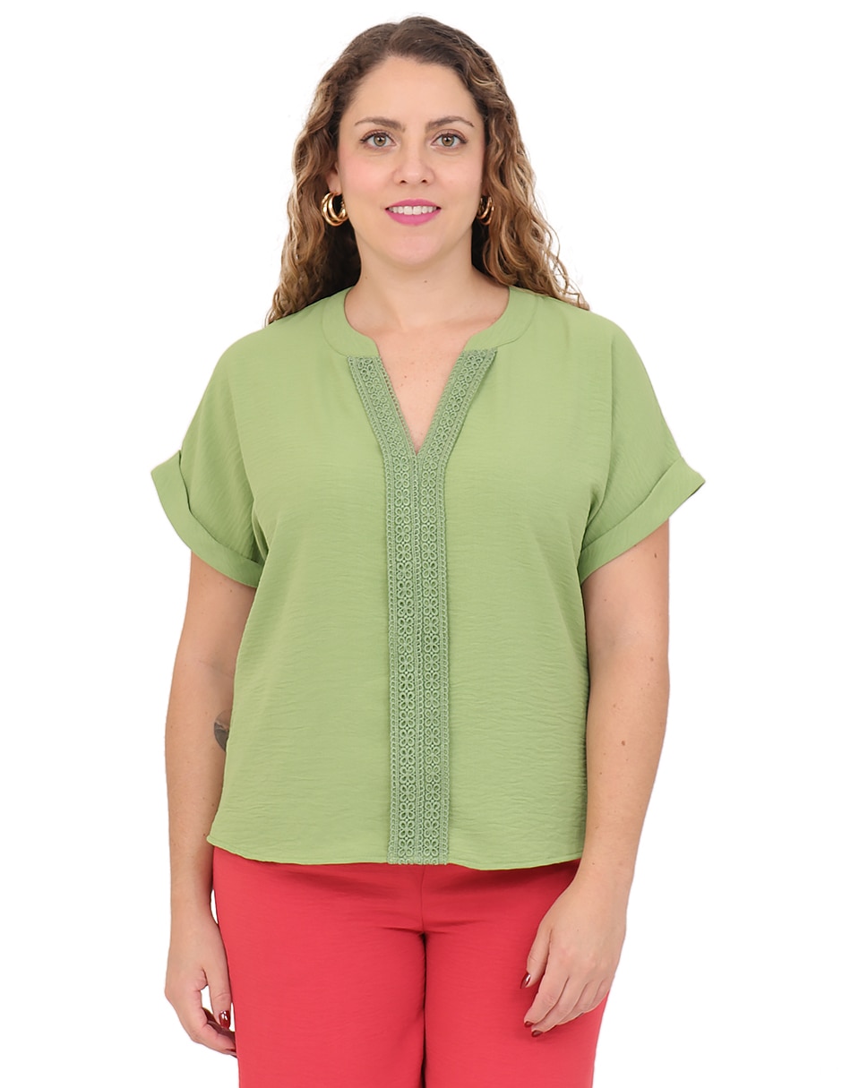 Blusa manga corta para mujer
