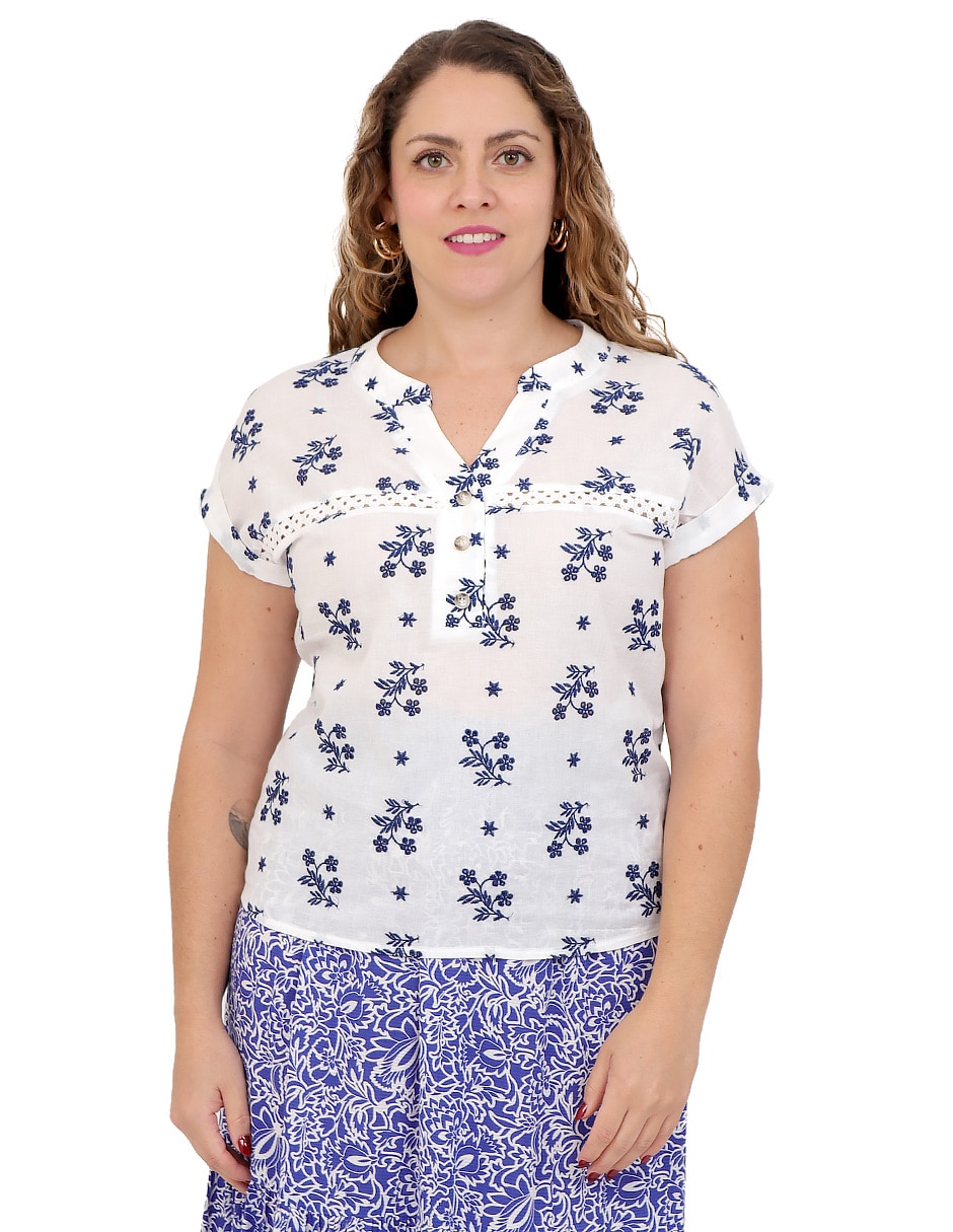 Blusa Mykonos manga corta para mujer