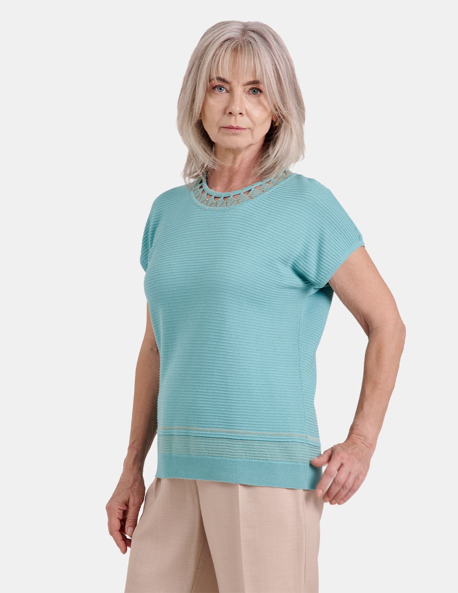 Blusa manga corta para mujer