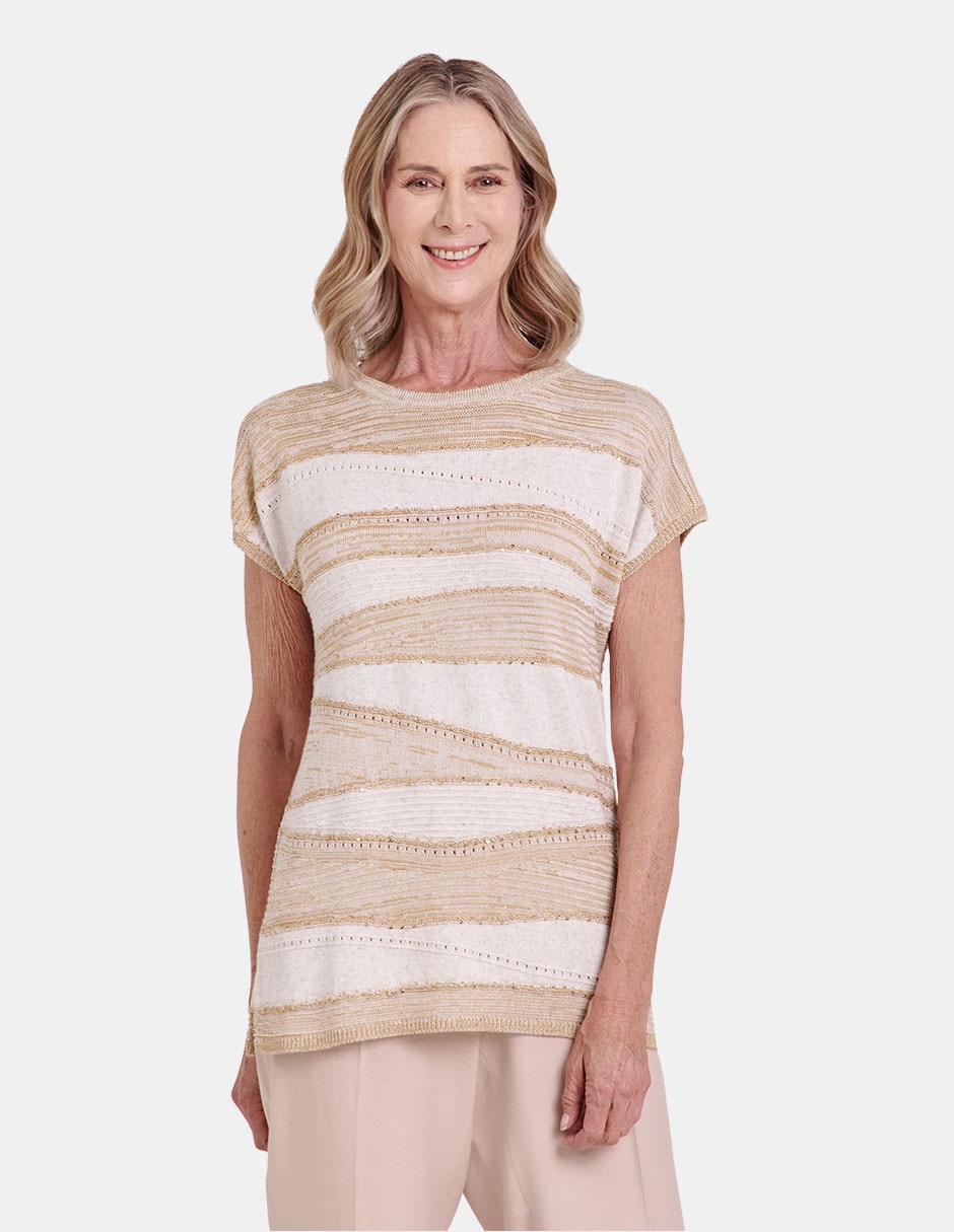 Blusa túnica manga corta para mujer