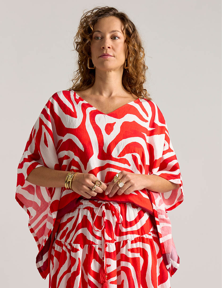 Blusa manga al codo para mujer