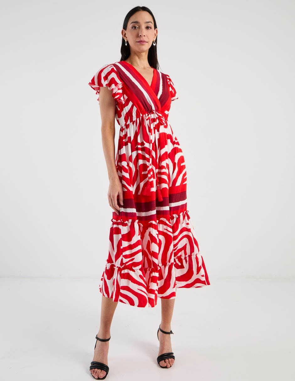 Vestido midi casual escote V 2